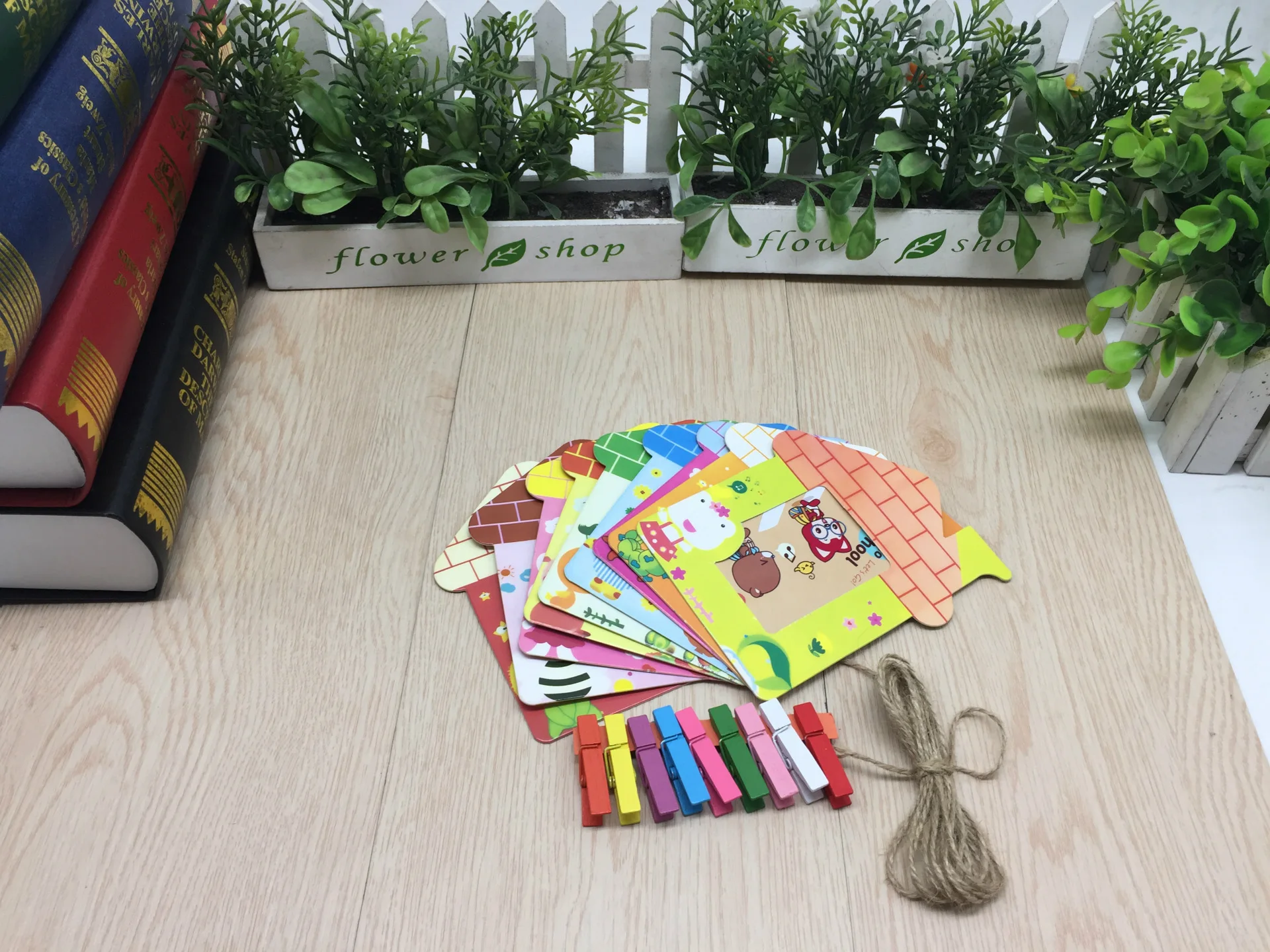 3-Inch House Hanging Household Decorative Paper Frame Creative Dormitory Party Photo Wall Send Clip Hemp Rope