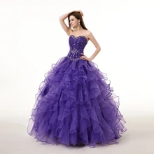 Бальное платье, бальное платье, Королевский синий цвет, на шнуровке сзади, платье для выпускного вечера с бусинами, Многоуровневое платье из органзы, vestidos de quinceaneras