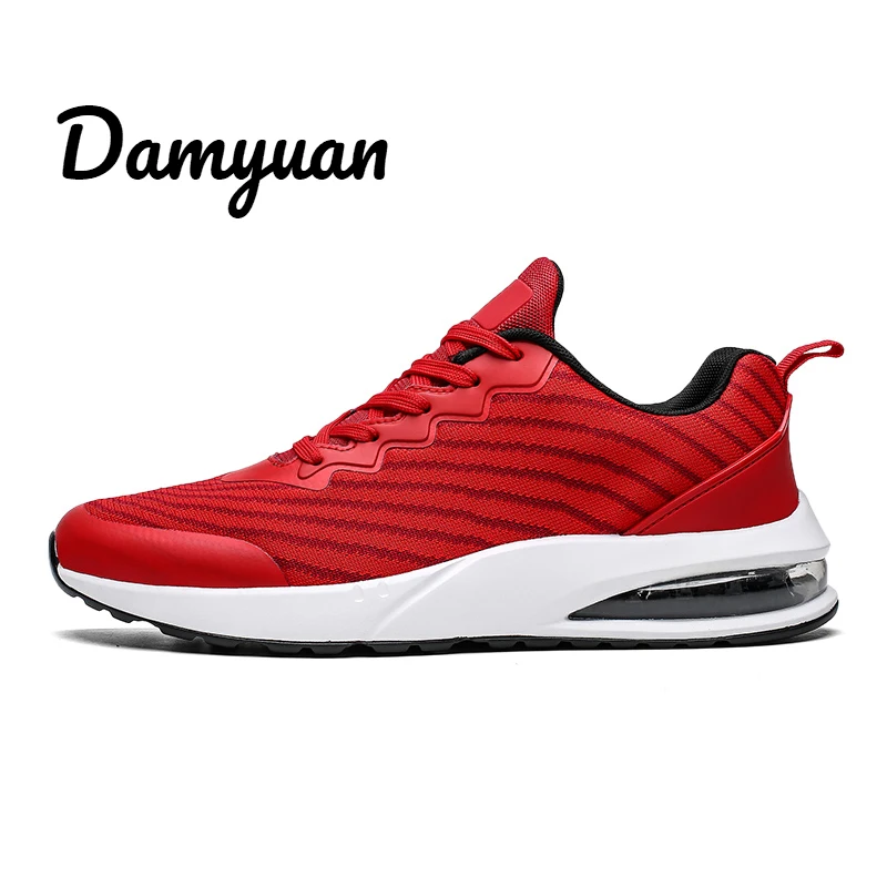 Damyuan/мужские кроссовки; спортивная обувь; мужские кроссовки; размер 46; повседневная мужская обувь, увеличивающая рост; беговые кроссовки с воздушной подушкой - Цвет: Красный