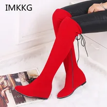 Женские ботинки; коллекция года; сезон осень-зима; модные женские ботинки на плоской подошве; обувь выше колена; высокие сапоги; V220