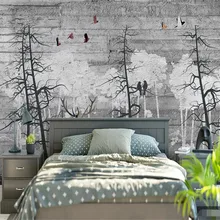 Пользовательские обои настенные цементные стены леса спальня фон стены диван ТВ фон стены