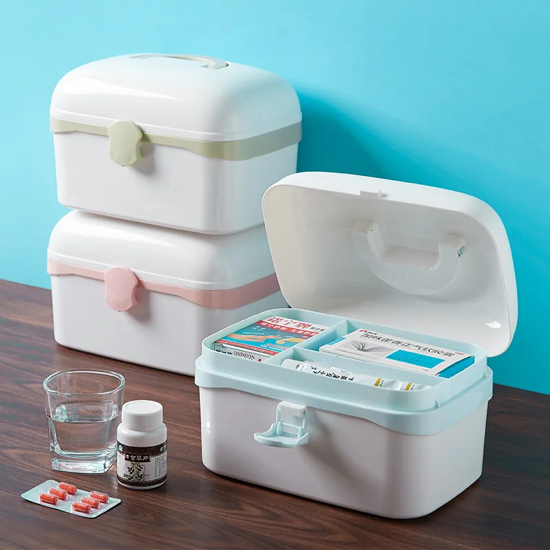 

Multi-layer First Aid Box Container Portable Medicine Storage Boxes Pills Drug Storage Case Plastic Drugs Bins Make Up Organizer