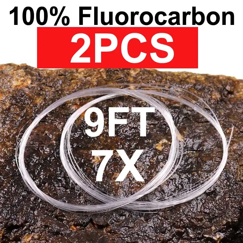 2pc 7X Fluorocarbon 9 футов Wifreo фторуглеродный лидер ловли рыбы нахлыстом палантин линия свежий форель нахлыстом чистый палантин Размер 0X-7X 2 шт./лот - Цвет: 2pc 7X Fluorocarbon