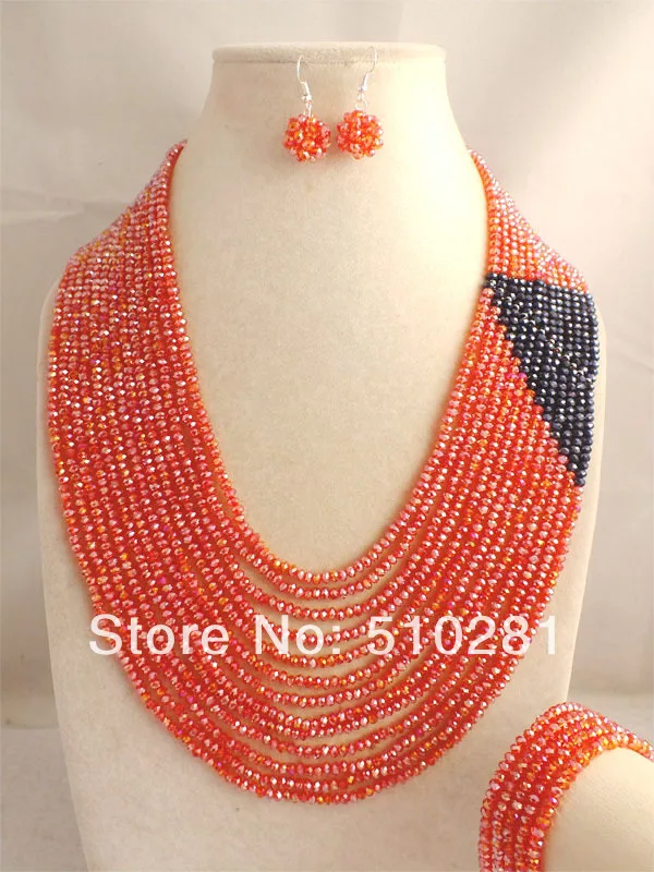 new 2019- Free Shipping!!! Popular Design, Fashion African Two Colors Crystal jewelry set