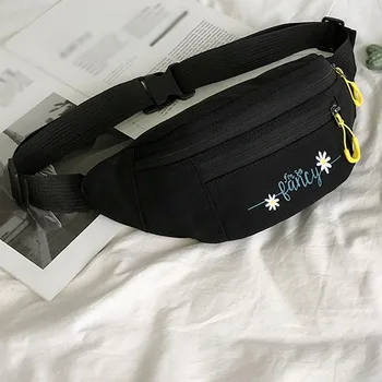 

Women Messenger Bags Shoulder Crossbody Bags Fashion Trend Solid Color Cute Pattern Canvas Chest Bag Pocket