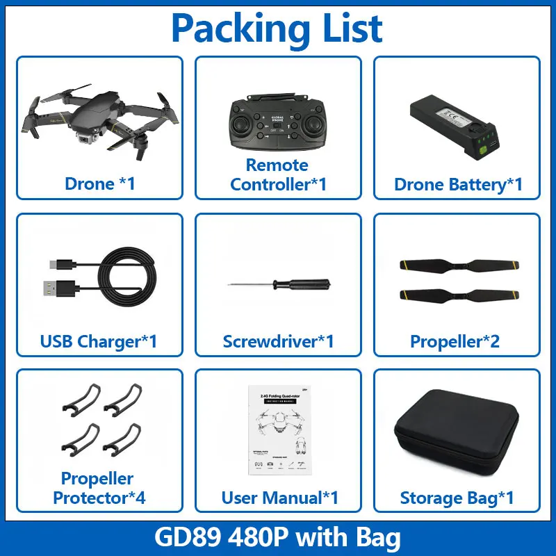 480P Bag Глобальный Дрон EXA Дрон с HD камерой 1080P видео Дрон X Pro RC Вертолет FPV Квадрокоптер дроны VS Дрон E58 E520 - Цвет: 480P Bag