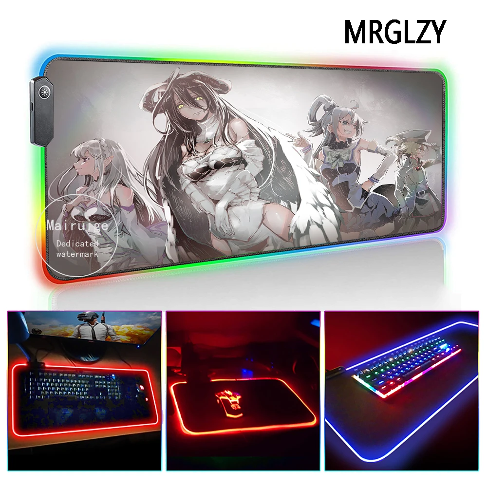 MRGLZY Anime Overlord Mouse Pad LED Light RGB Gamer Cute Sexy Busty Girl  Albedo Desk Mat Gaming Accessories for Laptop Keyboard|Mouse Pads| -  AliExpress