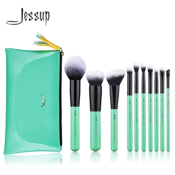 

Jessup Make up brush Neo Mint color 10pcs/set Eyeshadow Brush Foundation Synthetic hair Powder Concealer Contour