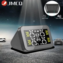 Jmcq acessórios do carro pressão dos pneus tpms solar sistema de monitoramento pressão dos pneus alarme segurança automática sensor digital display lcd