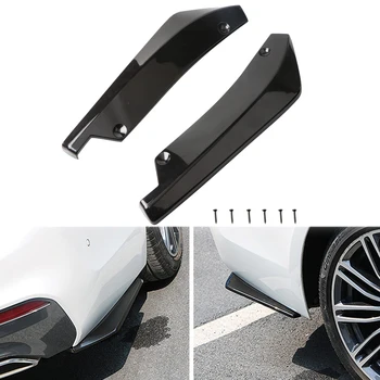 

2Pcs Car Rear Bumper Spoiler Universal Diffuser bright black Collision Diffuser Fin Style Car Back Bumper Spoiler Lip Splitter