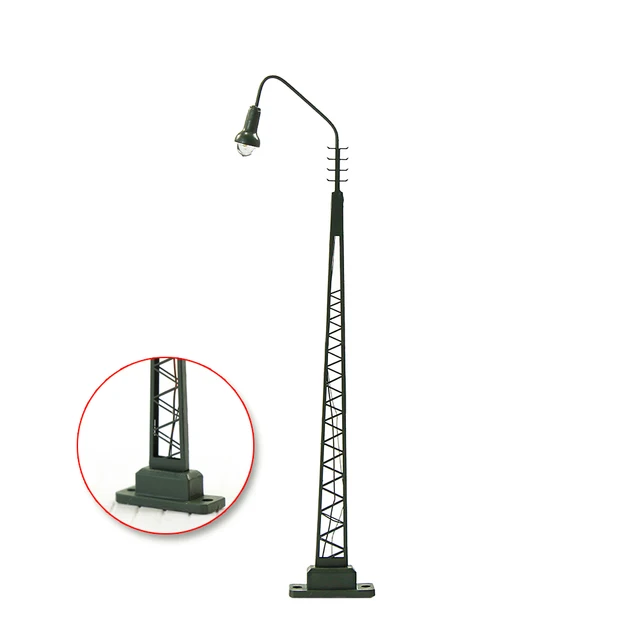3pcs Model Railway Layout HO Scale Or N Scale Lights Lattice Mast Lamp Track Light Warm White LQS47