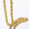 New Fashion Twisted Rope Link Chain Gold Tone Stainless Steel Necklace for Men Unisex Chain Jewelry Gifts 22inch 3-7mm KNM178A ► Photo 3/6