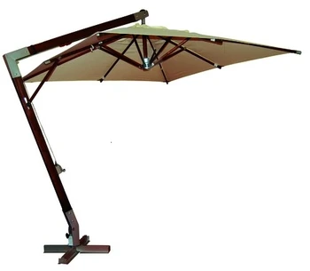 

Vette 48760 CDF03207 Helios Ombrellone Decentrato con Manovella, Pesante, Legno, Beige, 4x4x2.6 cm