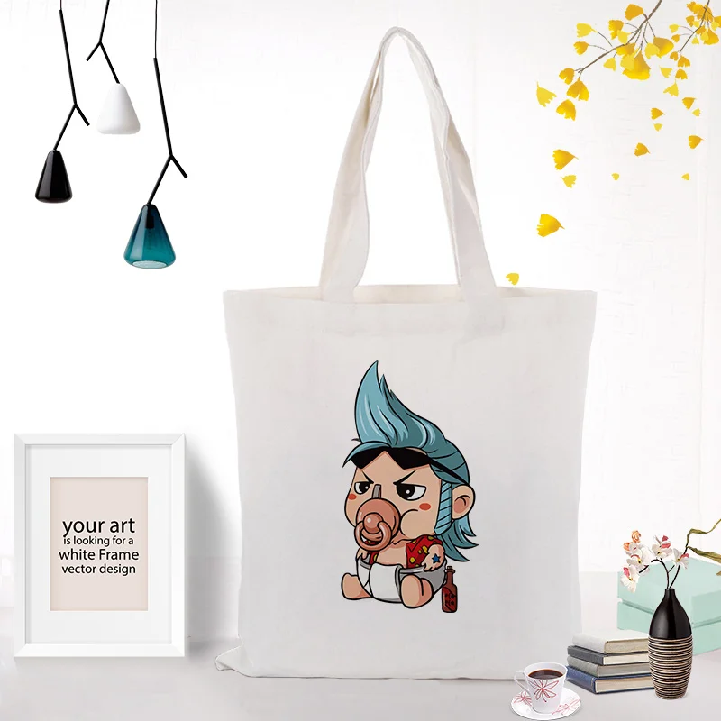 one piece Canvas Tote Bag Shopping Bag Custom Print Logo Text DIY Daily Use Eco Ecologicas Handbag Reusable Recycle - Цвет: ONEPIECE039