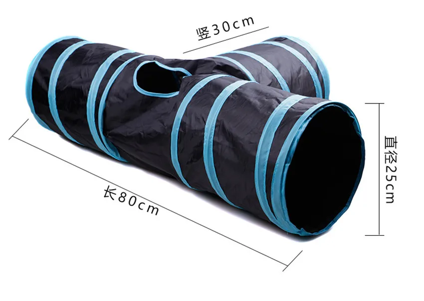 Indoor 3-way Collapsible Cat Tunnel Tube Kitty Tunnel Bored Pet Cat Toys Peek Hole Toy For Cat Puppy Kitty Kitten  (1)