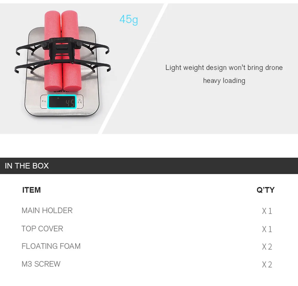 Landing Gear Extension Floating Kit for DJI Mavic Mini RC Drone Landing on Water Buoy bar height scaffold kit 1121#C