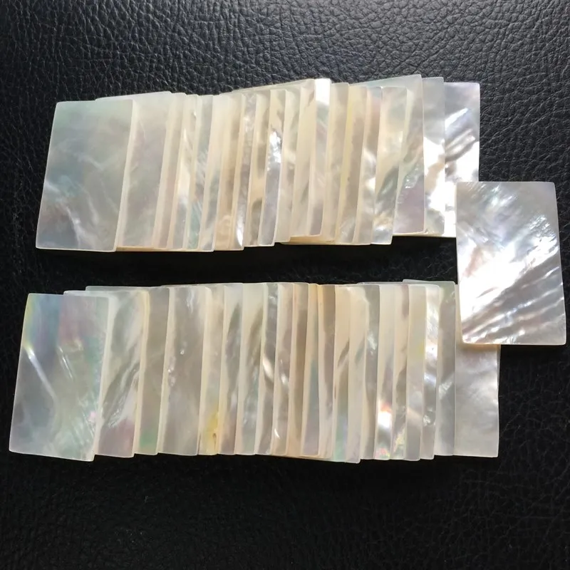 10PCS 30mm 20mm 1mm White Natural Mother Of Pearl Shell Slice DIY Musical Instrument Wood Inlay Carved Material