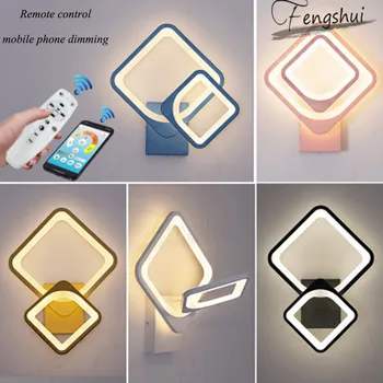 

Modern Dimmable Wall Lamp Lighting Minimalist Bedside LED Wireless Remote Control Wall Light Rotatable Dining Aisle Deco Fixture