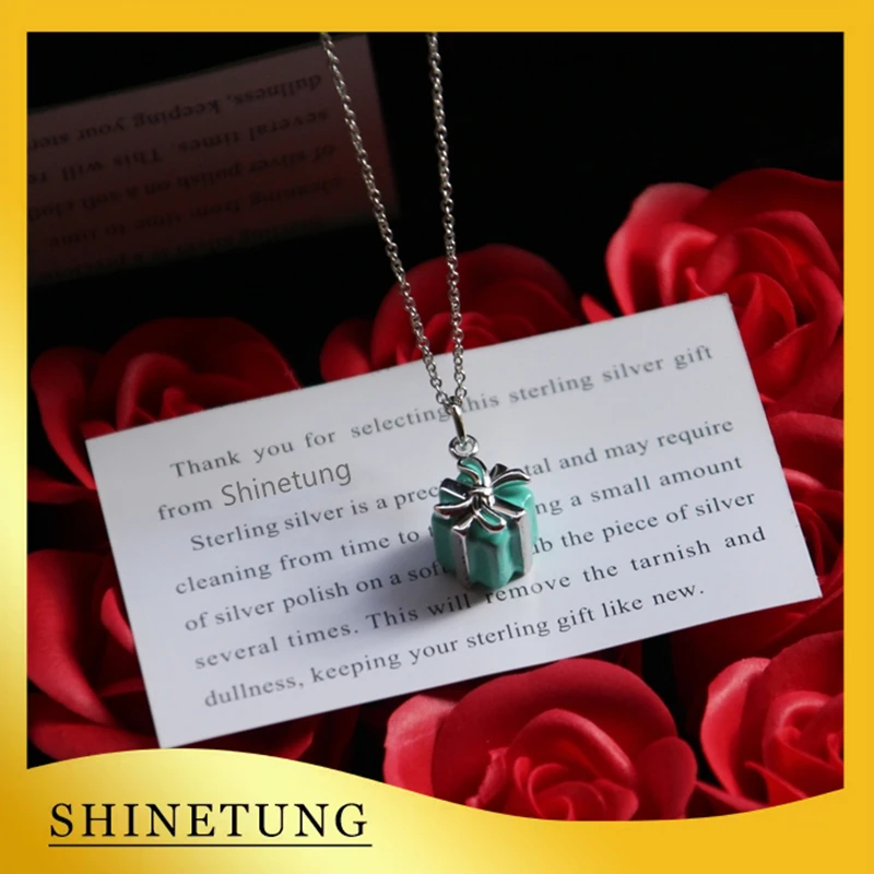 

1: 1 Original Model S925 Sterling Silver Necklace Classic Fashion Gift Box Pendant Necklace Ladies LOGO Jewelry Birthday Gift