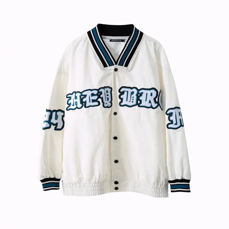 Белая Бейсбольная Куртка бомбер женская одежда Harajuku с буквенным принтом пальто