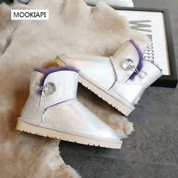 

2019 top quality brand women's snow boots, real sheepskin, 100% natural wool, the most fashionable women's shoes, free delivery