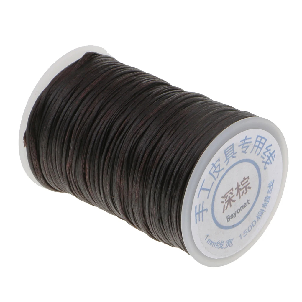 Sewing Braided Waxed Thread 1mm Leather Hand Stitching DIY Crafts String Cord (6 Colors Can be Choose)