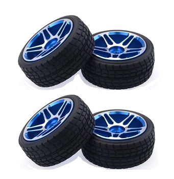 

4Pcs Rc Car Tires Rubber Tyre & Wheel Rim Set 4Pcs 12MM Hex for HSP HPI RC 1:10 on Road Model Car