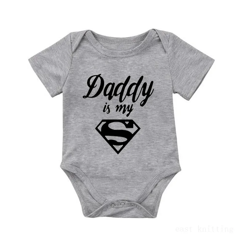 Daddy is my принт супергероев детский летний комбинезон для мальчиков Ползунки