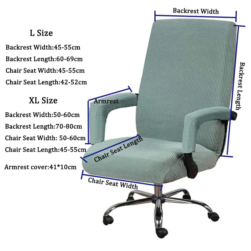 Description Picture 2 of item3PC/Set Elastic Office Computer Chair Cover Modern Anti-dirty Boss Rotating Chair Seat Case Removable With Armrest Covers