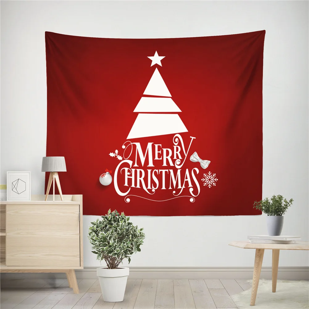 

Cartoon Christmas Tapestry Santa Clause Printing Home Wall Decoration Elk Wall Hanging Snowman for Christmas Party Beach Throw