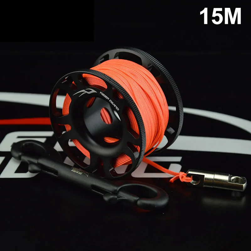 Hot Diving Aluminum Alloy Spool 15/30 Meter Reel with Stainless Steel Screw Fitting Hook   MVI-ing