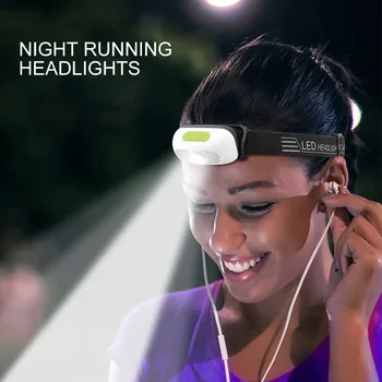 

Elastic Band Headlamp Night Fishing Headlight Adjustable Angle USB Charging Led Head Lamp Waterproof Portable Outdoor Head Light