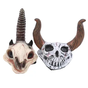

Gothic Horn Headband Devil Floral Horns Headpieces Halloween Skull Veil Headdress Cosplay Flowers Hair Accessories Punk