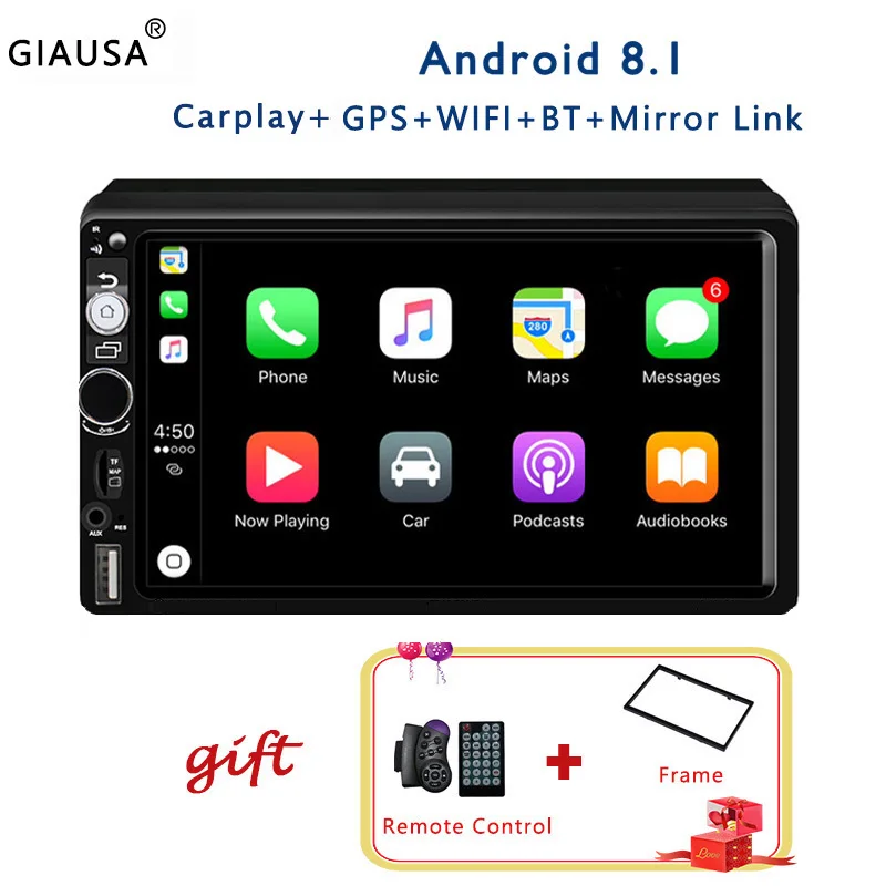 

7'' 2 Din Carplay Android Car Stereo Player Video Auto Radio GPS Navigation Wifi BT Mirror Link Car Audio Touch Screen USB DVR