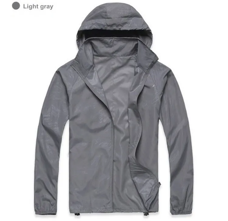 Light Gray Быстросохнущие походные куртки для мужчин и женщин, новинка, водонепроницаемые солнцезащитные спортивные куртки для мужчин и женщин - Цвет: Light Gray