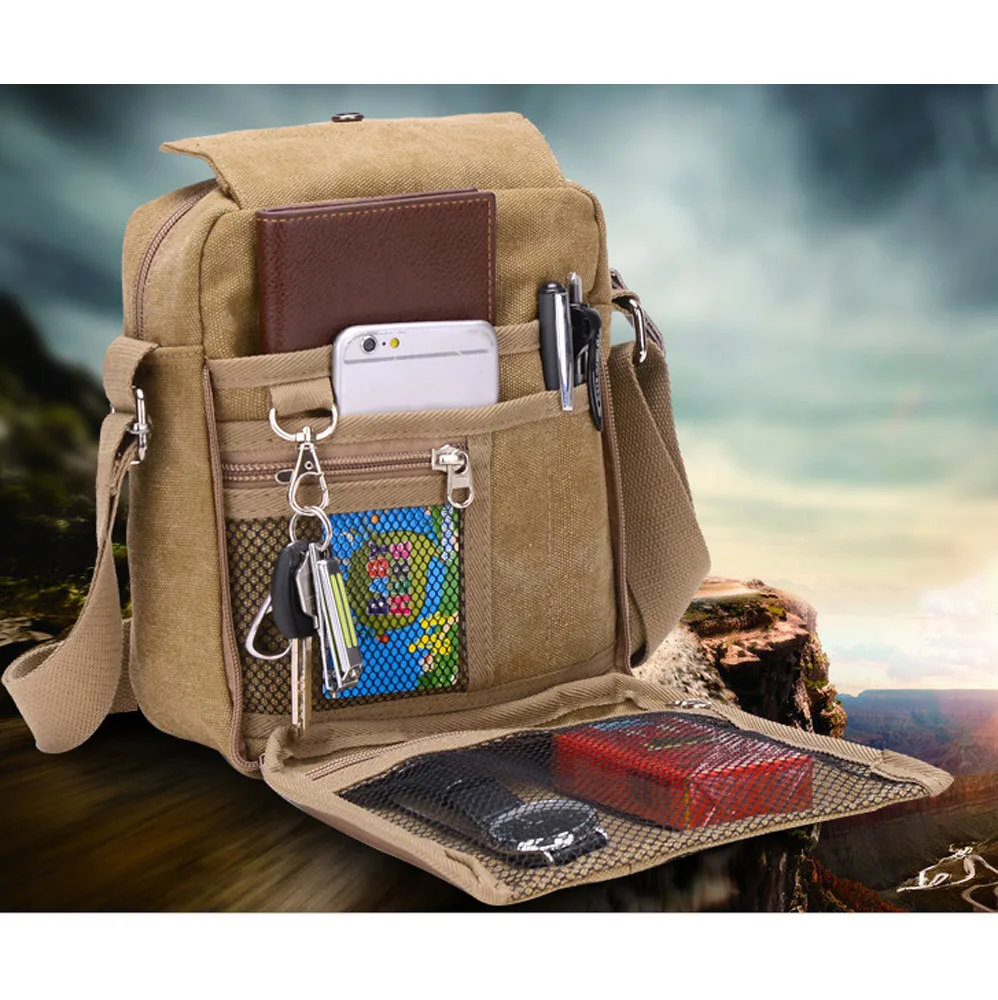 

Shoulder handbags Personality Outdoor Men's Multi Function Bag Canvas Shoulder Messenger Bag