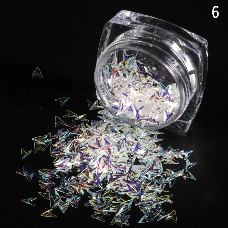 1 PC Nail pointing to embossed sequins triangular arrow stereo sequins nail ornaments sticking mobile phone accessories CC156