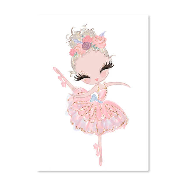 Little-Princess-Ballerina-Canvas-Poster-Pink-Swan-Print-Painting-Nursery-Wall-Art-Posters-Ballet-Girl-Picture (4)