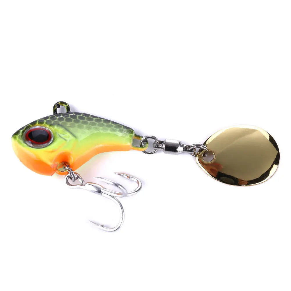  1pcs/ Rotary VIB Metal sequins Trolling Mini Swim fishing lure14g Artificial crank bait shock vibra
