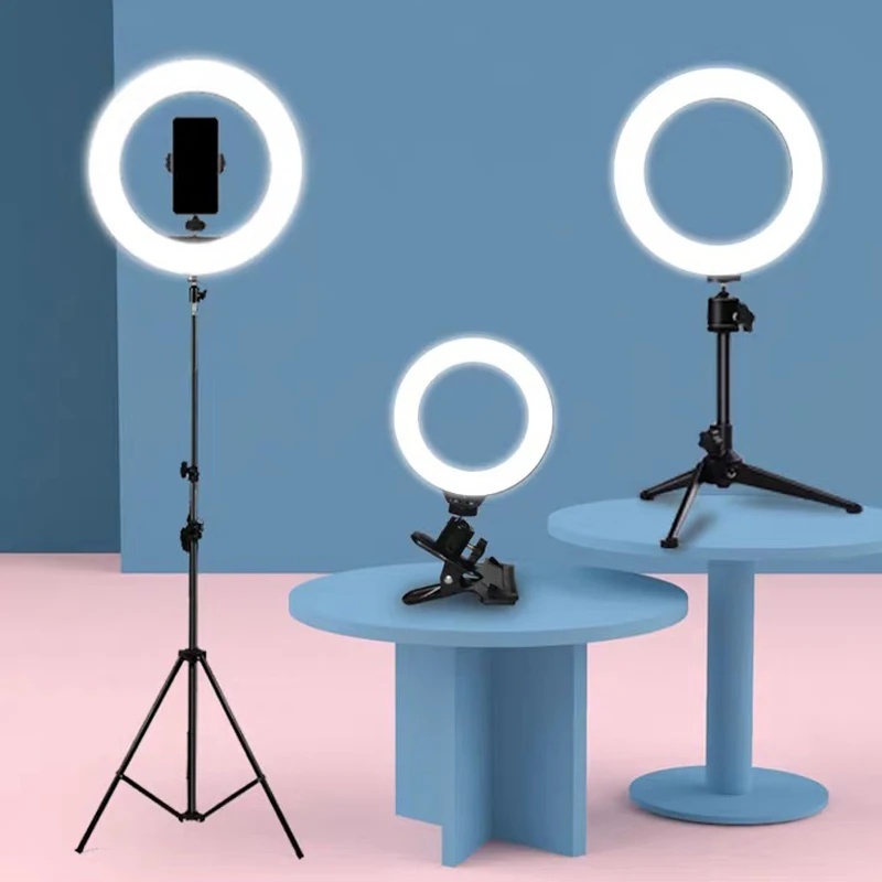 Светодиодный кольцевой светильник для фотосъемки лампа селфи с регулируемой