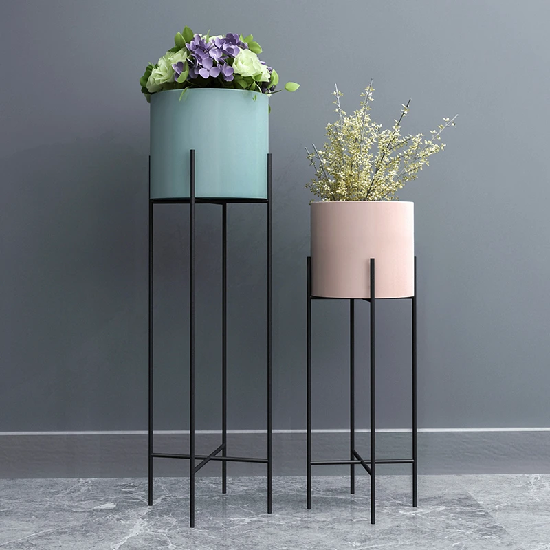 

A Flower Airs Iron Art Balcony Indoor Landing Type Ground European Style Modern Simplicity Green Luo Flowerpot Planting Frame