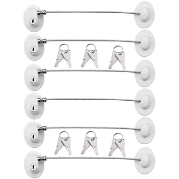 

HOT-6 Pack Refrigerator Door Locks, File Cabinet Lock, Lock for Cabinet, Child Safety Lock Refrigerator Door Lock