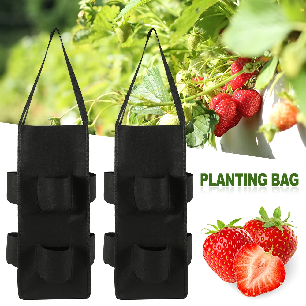 Strawberry Planting Growing Bag 10 Gallons Multi-mouth Container Bags Grow Planter Pouch Root Bonsai Plant Pot Garden Supplies