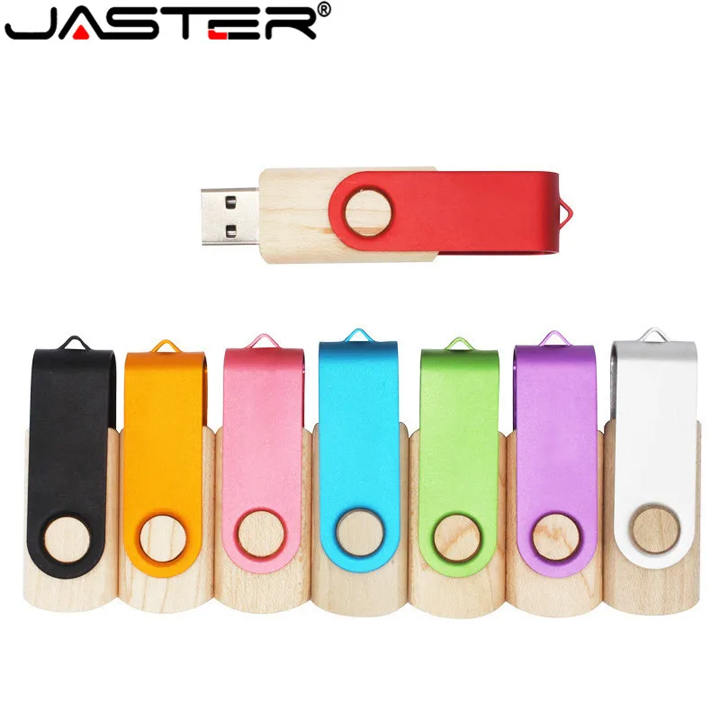JASTER ручка накопитель вращающийся зажим Деревянный USB 2 0 4 ГБ 128 16 32 64 usb флэш карта