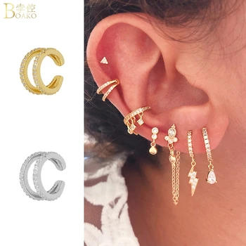 

Plata de ley 925 NO Piercing Earring Clip for Women Unisex Lovers' Engagement Birthday Wedding Fine Jewelry Ear Cuff Pendientes