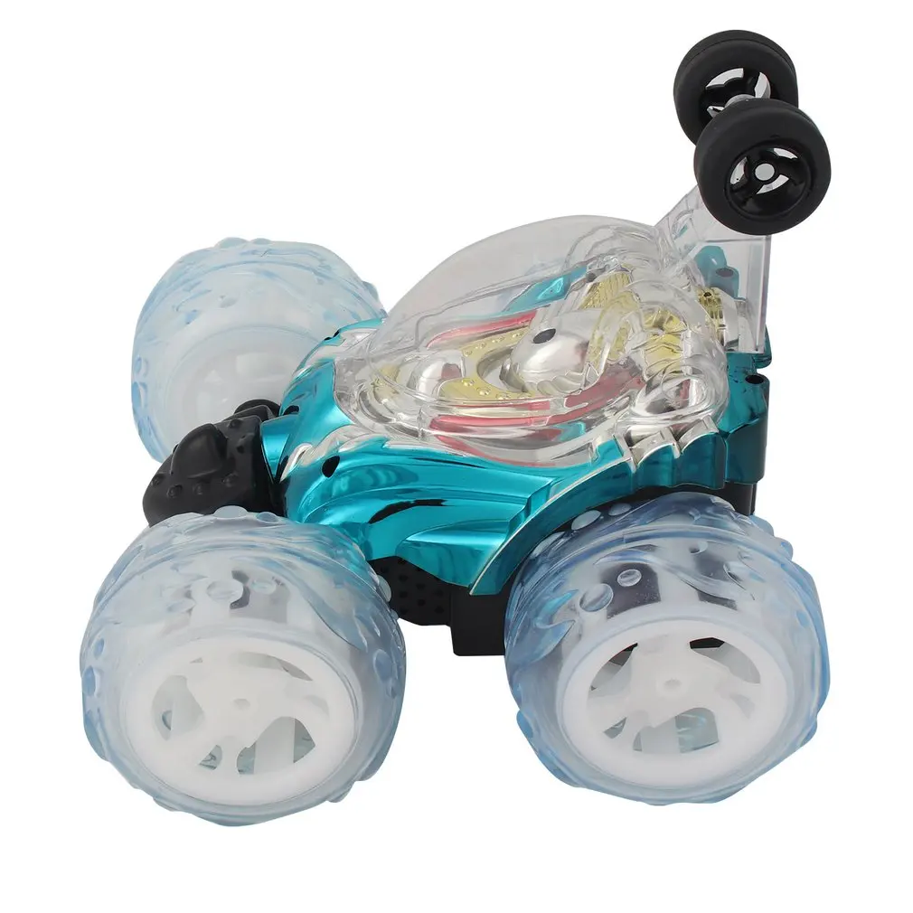 RC Stunt Music Car Buggy Models with 360'Tumbling Flips Spins Rotating LED Light Music Walk upright for Kids Gift
