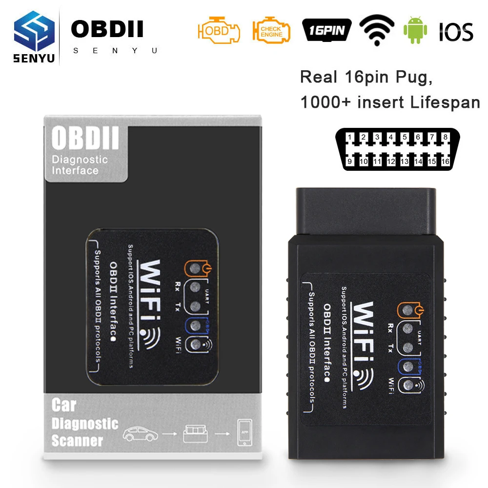 Scanner Code-Reader ELM ODB2 Auto-Diagnostic-Tool Elm327 V1.5 Wifi Obd2 OBDII Android/ios