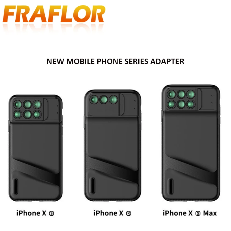 Объектив камеры для iPhone XS Max XR 6 в 1 чехол телефона широкоугольный объектив рыбий