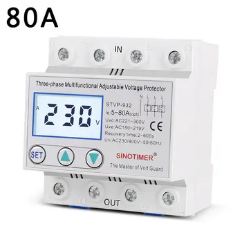 

STVP-932 Three-phase Digital Display Self-resetting Adjustable Intelligent Multi-function Over-voltage Protector