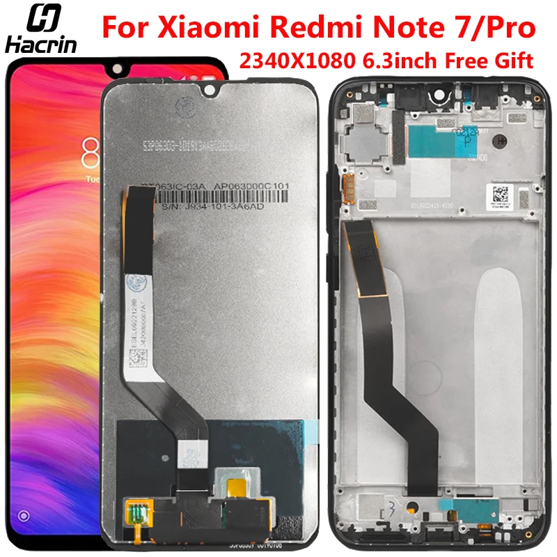 

Display For Xiaomi Redmi Note 7 LCD Display With Frame Digitizer Assembly Replacement Touch Screen For Redmi Note 7 Pro LCD